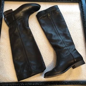 Women’s Frye Knee Length Black Leather Boots.